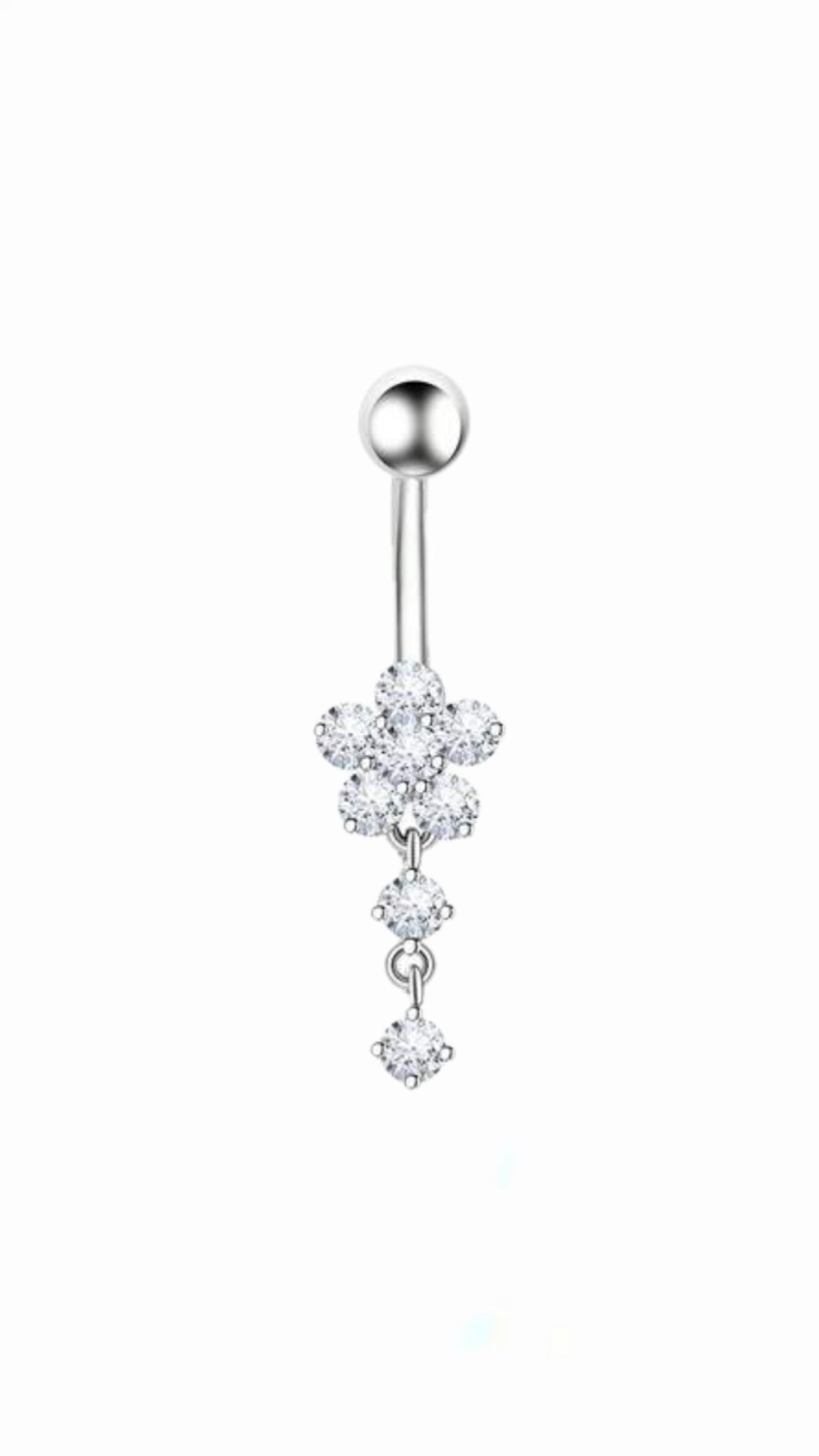Flower navel ring