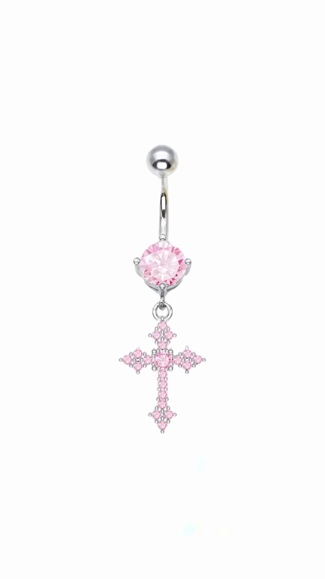 Pink cross piercing