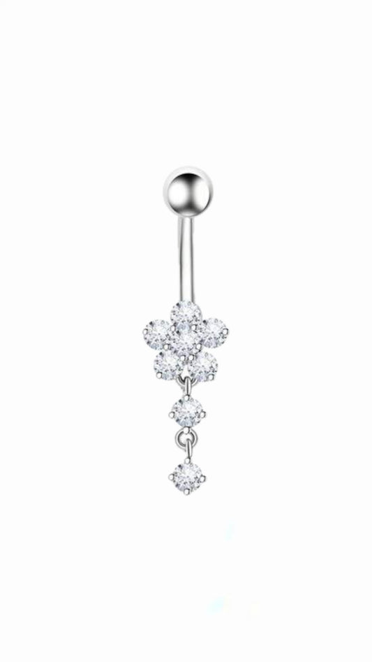 Flower navel ring