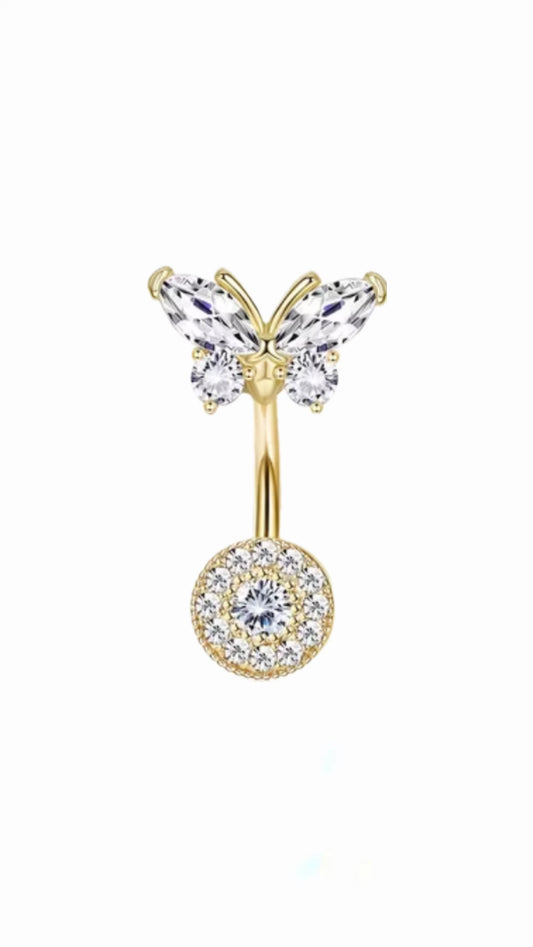 Butterfly navel piercing
